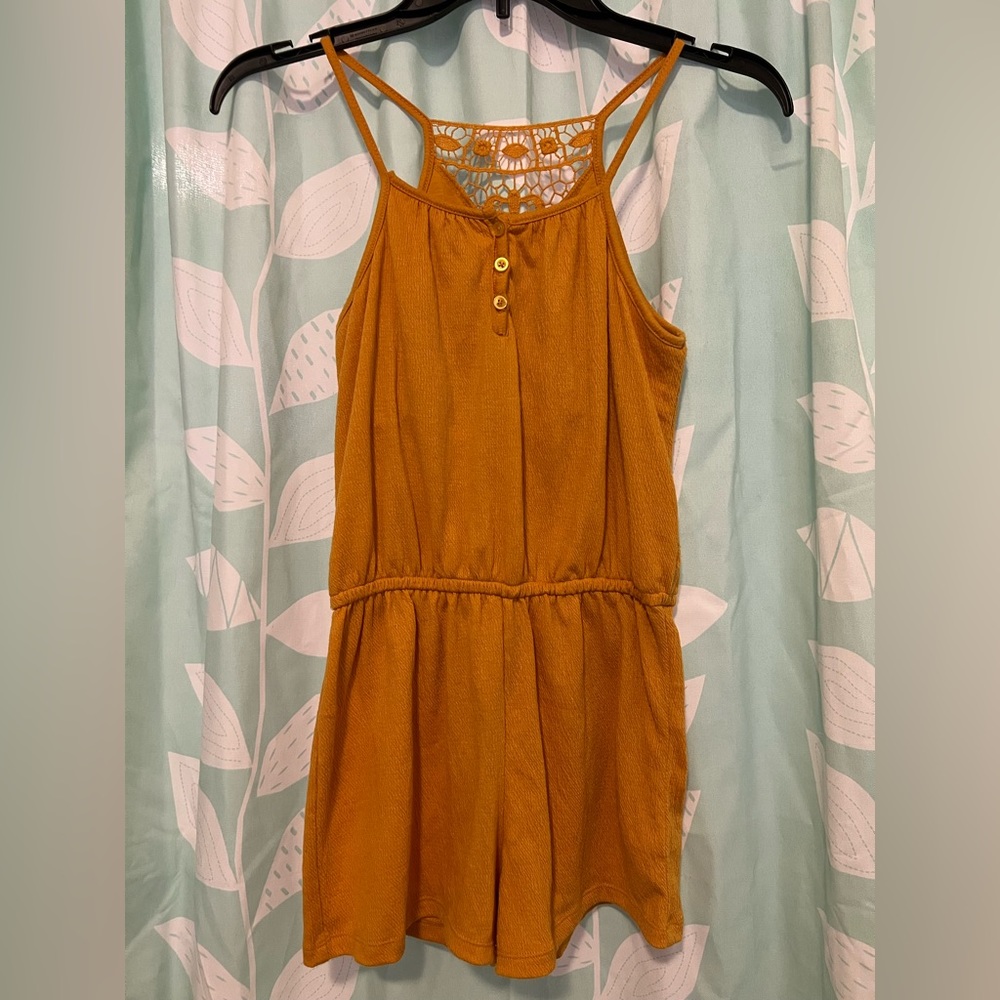 Mudd Brand kids shot romper mustard yellow